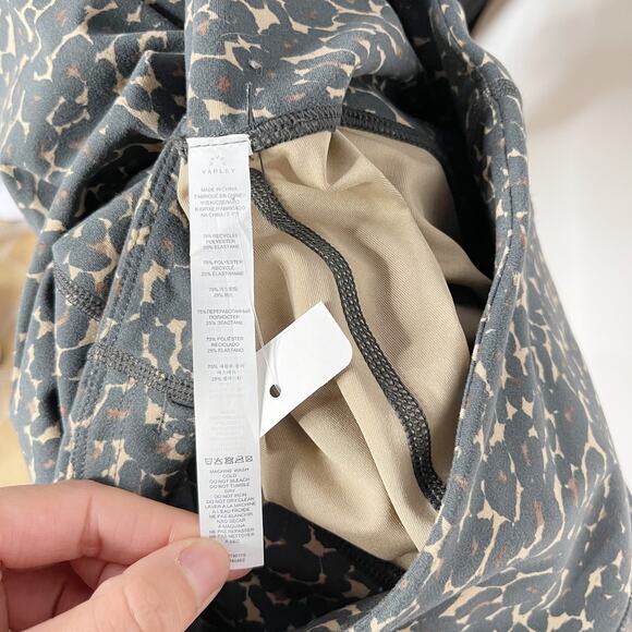 New Varley Let's Move High Rise Leggings Cluster Leopard Print Medium M Workout - Picture 11 of 13